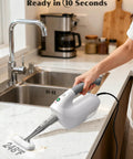Level Up Your Routine With This Kickin 10 In 1 Steam Mop And Detachable Handheld Cleaner in use on a countertop.