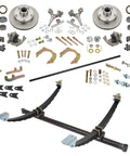 Old School Gasser Axle Spindle Brake Kit For Vintage Drag Cars, 48 Inch Axle With Quarter Inch Wall and Two Inch Tubing