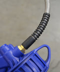Close-up of 3.5 Inch Digital Tire Inflator With Hose, 0.1 Psi Precision For TPMS, 21 Inch Stainless Braided Hose For Durability