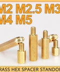 Dope Brass PCB Standoffs Hex Spacers Kit For Motherboard M2 Through M5 Sizes Male And Female Threaded Pillars Fixing Screws DIY Electronics Mounting Corrosion Resistant Brass Includes Up To 50 Pieces, M2 M2.5 M3 M4 M5 brass hex standoffs