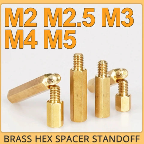 Dope Brass PCB Standoffs Hex Spacers Kit For Motherboard M2 Through M5 Sizes Male And Female Threaded Pillars Fixing Screws DIY Electronics Mounting Corrosion Resistant Brass Includes Up To 50 Pieces, M2 M2.5 M3 M4 M5 brass hex standoffs