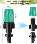 50 Pcs Adjustable Atomizing Nozzles For 1/4 Inch Drip Irrigation Tubing, close-up view of micro mist emitters.