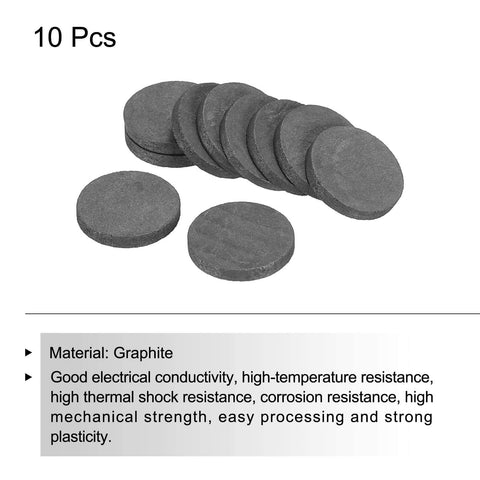 Ultra Pure Graphite Round Block Discs Ingot Plates 14x2mm Pack Of 10 Pro Grade for melting, casting, and electrolysis electrodes.