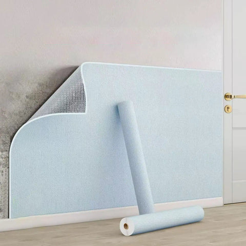 Smooth Operator Peel And Stick Wallpaper Roll Featuring 3D Linen Texture Thermal Insulated Waterproof Self Adhesive Wall Covering For Kitchen Bedroom Easy Install And Zero Drama Setup 50 By 35 Meter laid partially on wall.