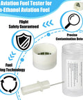 Advanced Aviation Fuel Tester Jar And Sump Must Have Kit For Inspections Non Ethanol Fuel Testing Durable ABS Build Reliable Fuel Analysis Tool For Quick Impurity Detection And Safer Flight Prep, showcasing kit components with contamination detection pointers.