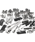 230 Piece SAE And Metric Mechanics Tool Set With Ratchets, Sockets, Wrenches, Hex Bits, Adapters, Pliers, And Storage Case Built Tough In A Durable Polycarbonate Carry Case For Long Lasting Home And Garage Use.