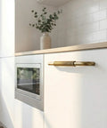 Solid Brass Cabinet Handle With Coiled Wire Grip, Vintage Industrial Style, Antique Brass Finish on kitchen cabinet drawer