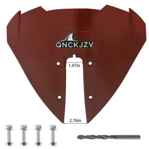 Whale Tail Hydrofoil Stabilizer Fin Kit For Outboard And Stern Drive Motors 40 To 200 HP Red Carbon Design with screws and drill bit