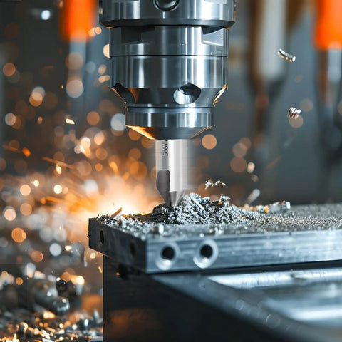 Center Drill Bit Set Pro Grade M2 High Speed Steel 7 Pc 60 Degree Centering Drill Bits for metalworking displayed in use