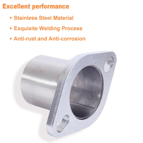Two Point Five Inch Exhaust Flange Repair Pipe Kit With 2 Bolt Stainless Steel Plug And Play Quick Fix Gasket Bolt And Hardware