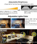 Infographic of Under Cabinet Lights Wireless With Remote And Touch Control, showing brightness and color adjustment features