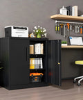 Metal Storage Cabinets 36 Inch Locking Cabinet With Doors And Adjustable Shelves For Home Office Kitchen And Garage Black Steel Utility Tool Cabinet Durable Tough As Nails Scratch Resistant And Easy To Clean For Heavy Duty Use