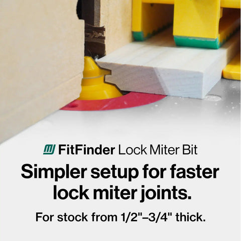 Grab This Knockout Lock Miter Router Bit For Flawless Woodworking Joints With Zero Sweat Setup And A Pro Grade Half Inch Shank That Guarantees Dead On Cabinet Alignment Every Single Project, showing a lock miter bit in use with wood for precise joints.