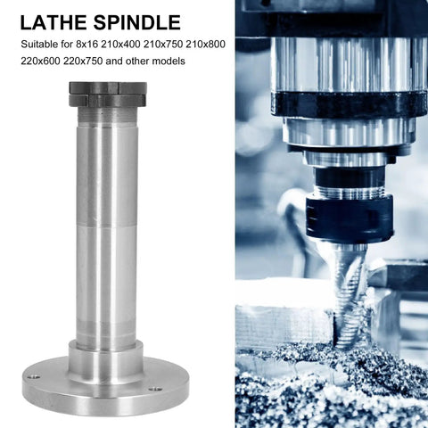 Rugged 38mm Hole Lathe Spindle Replacement For Mini Lathes, shown with machining tool in action, compatible with various models