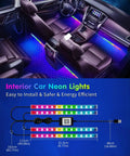 RGB Interior Car Strip Lights With Smart App Control And Music Sync Under Dash Footwell Neon Lighting Kit Multicolor 12V LED