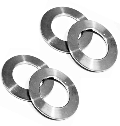 Stainless steel thrust washers from Beefed Up Front Wheel Hardware Kit With Hub Caps And Thrust Washers Including E Clips For Lawn Gear Rebuilds