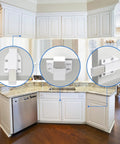 Slick Magnetic Push To Open Cabinet Latches Handle Free Touch Catch Heavy Duty Spring Loaded Drawer Closer No Sweat Setup For Rv Or Modern Closet Hardware 2 Pack installed in kitchen cabinets.