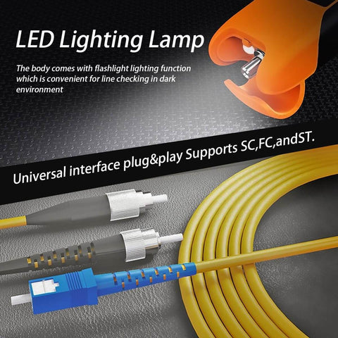 Dope Little Fiber Optic Power Meter And Cable Tester With Nine Calibrated Wavelengths, FC SC ST Universal Interface, LED lighting