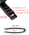 Semi Enclosed Cable Drag Chain For CNC Machines And Tools, 1 Meter Length, 2 Pack, Inner Size 15mm By 30mm, R28 38 Bending Radius
