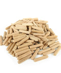 Heavy Duty Fluted Wooden Dowel Pins 100 Piece Set With Smooth Beveled Tips for zero drama woodworking joints stacked in a pile.