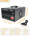 5000 Watt Voltage Transformer Beefy Heavy Duty Step Up Step Down Converter For Home And Workshop Converts 110 120 Volt To 220 240 Volt And Back With Hard Wired Connection For Safer Power Transfer, display with dimensions