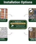 Installation options for 2 Pack Outdoor Security Warning Signs For Premises Guard Your Ground With 24 Hour Video And Audio Surveillance Alert.