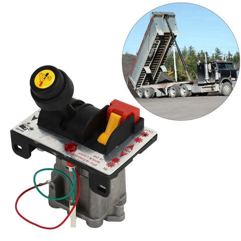 Dope Proportional Control Valve For Dump Truck Hydraulic System With Tipper PTO Switch And Warning Light, shown with truck
