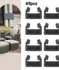 Outdoor Furniture Clips Set for Sectional Sofas, Plastic Patio Sofa Connectors, Black, 4 Pack or 8 Pack, visible on patio setup