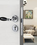 Retro Style Zinc Alloy Door Lock With Ceramic Knob And Quiet Bedroom Handle Toilet Door Hardware Luxurious Mute Lock Set