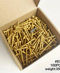 100 Piece Carbon Steel Flat Head Wood Screws Set In Sizes 8 9 10 M2x4 Self Tapping For Quick Rock Solid Wood Joints Your Go To Diy Fasteners For Cabinets Furniture And Everyday Woodworking Projects. Box of #8 x 2 carbon steel flat head wood screws, 100 pcs