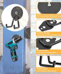 Dope Heavy Duty Magnetic Hooks 2.59 Inch Diameter With Anti Slip Rubber Base Industrial Strength Set Of 2 organizing cordless drill on metal surface.
