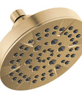 5-Setting Champagne Bronze Shower Head With High Pressure Spray And Pause Setting 6 Inch Round 1.75 GPM Flow Water Saving Showerhead