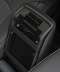 Center Console Cover for Subaru Forester 2019 2020 2021 2022 2023 2024 2025, armrest protector installed, black stitching