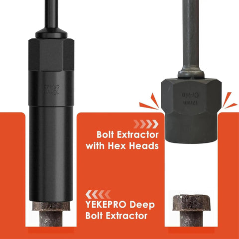 Deep Bolt Extractor Set 17 Piece One Half Inch Drive 85mm Reach Cr Mo Steel Spiral Socket Set in use on a bolt