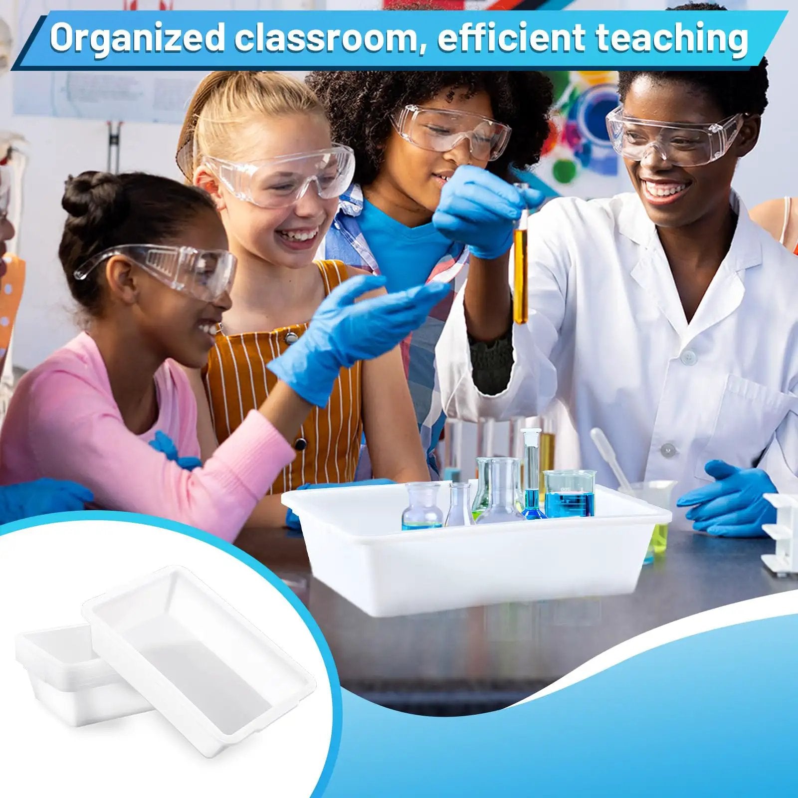 Lab Sample Trays Box Six Pack Polypropylene Lab Trays for Sterilizing