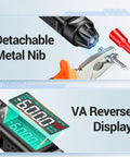 Close-up of Pen Type Digital Multimeter 6000 Counts AC DC Voltage Tester Pro Grade Non Contact Voltage Meter with display and metal nib