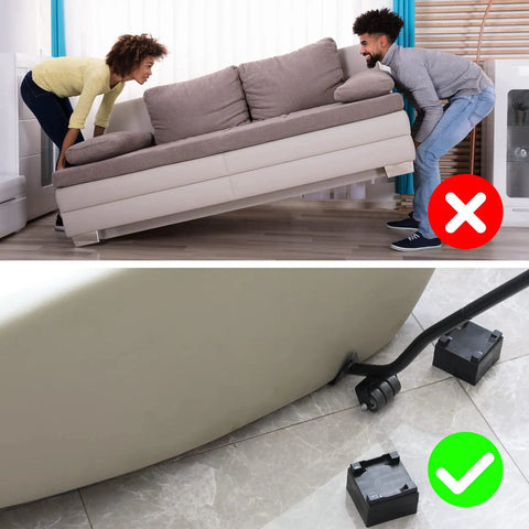 Heavy Furniture Lifter Tool Set For A No Sweat Move Up To 1000 Lbs 21 Inch Crowbar Lifter With Heightening Blocks under sofa