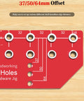 Close-up of 11 Hole Shelf Pin Jig With Adjustable Setup And Fast Clamp Includes One Quarter Inch And Five Millimeter Drill Bits