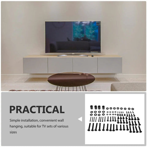 88 Piece TV Wall Mount Screw Set With Washers And Spacers For Easy No Fuss Living Room And Office TV Installation