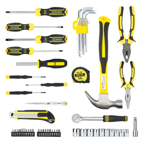 61 Piece Mechanic Tool Set With Socket Wrenches And Auto Repair Must Have Gear In Durable Chrome Finish Plastic Storage Case