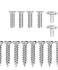 Various screws displayed for Concealed Aluminum Automatic Door Closer With Positioning, 80kg Capacity, Sliding Track Hardware.