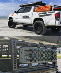 4WD SUV with Recovery Traction Tracks for 4WD SUVs and Trucks, Mud Sand Snow Off Road Mats mounted on roof rack