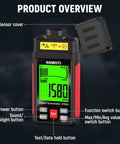 Non Contact RPM Tachometer With Reflection Tape, 10-99999 RPM Laser Digital Tachometer With Large LCD, Backlight, Data Hold, And Max Min Avg Readouts For Engines, Machines, DIY Projects, front view