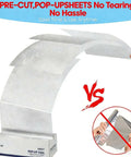Heavy Duty Aluminum Foil Sheets 12 X 10.75 Inches, 500 Count Pre Cut Pop Up Dispenser, showing tear-free sheets