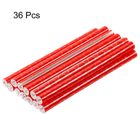 36 red Reflective Bike Spoke Skins 75mm long, 5mm outer diameter, 1.8 to 2.5mm inner fit, 360 degree visibility for night riding
