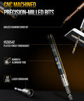 Close-up of precision-milled bits from Heavy Duty S2 Steel Screwdriver Bit Set with Magnetic Drill Bits 42 Piece