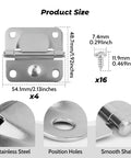 4 Pack Stainless Steel Cooler Hinges Replacement For Coleman Coolers With Screws Heavy Duty 304 Stainless Hinges That Stay Rust Resistant Easy Installation Durable Outdoor Cooler Accessory, 54.1mm hinge