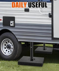 Universal Twelve Inch RV Stabilizer Jack Pads Rubber Non Slip Flex Blocks For Campers And Travel Trailers installed under RV