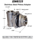 Heavy Duty 1-1/4 Inch Stainless Steel Pitless Adapter For Well Pumps, 2-Piece Mounting Design Lets You Permanently Attach To Casing