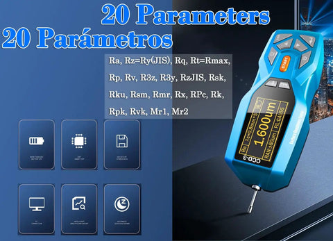 Digital Surface Roughness Gauge Tester With 20 Parameters Ra 0.005 16.000 um And Rz 0.02 160.00 um, Surftest Profilometer